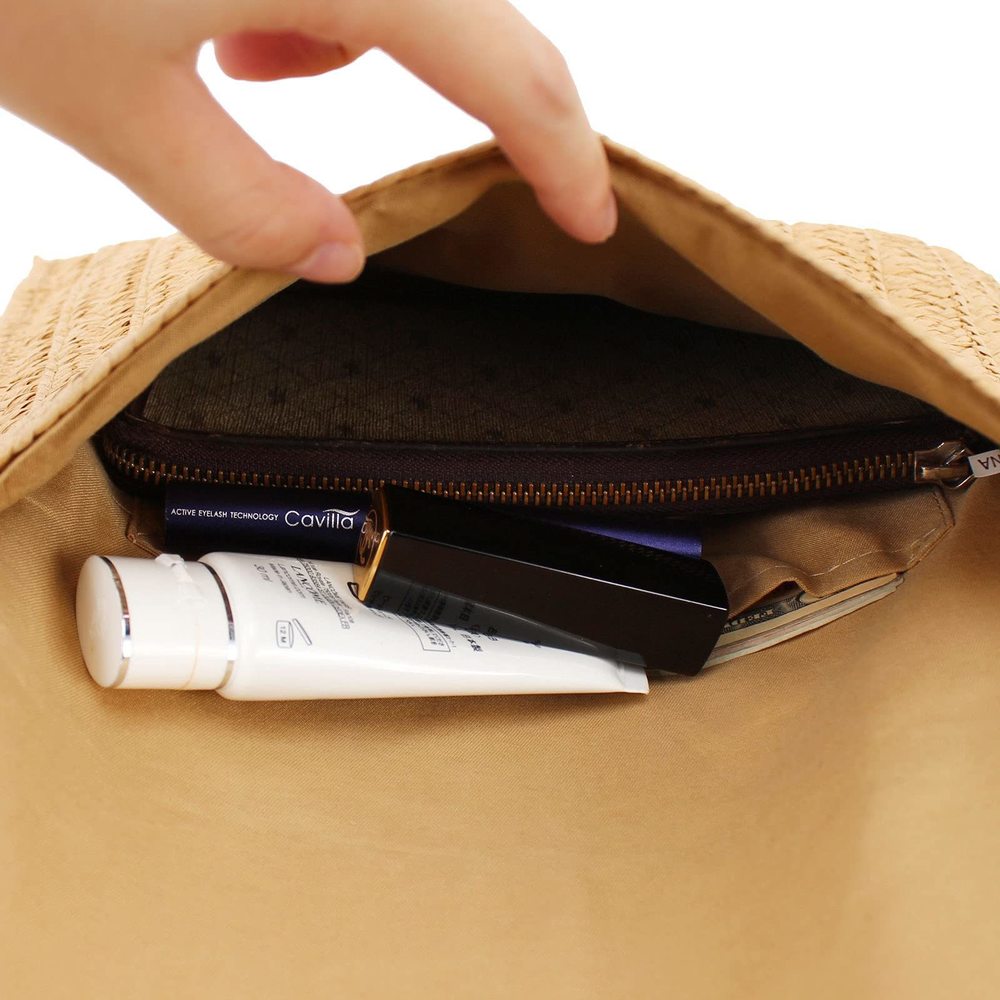 Straw Shoulder Bag Woven Pom Pom Clutch Envelope Purse Wallet Casual :P - Picture 3 of 6